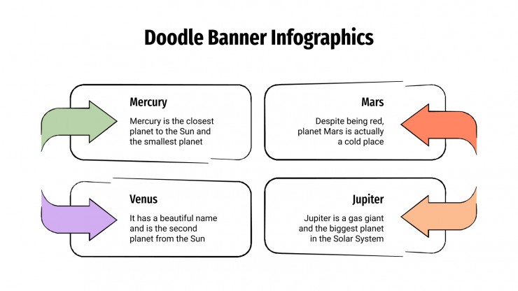 Plantilla de presentación Infografías de banners con doodles