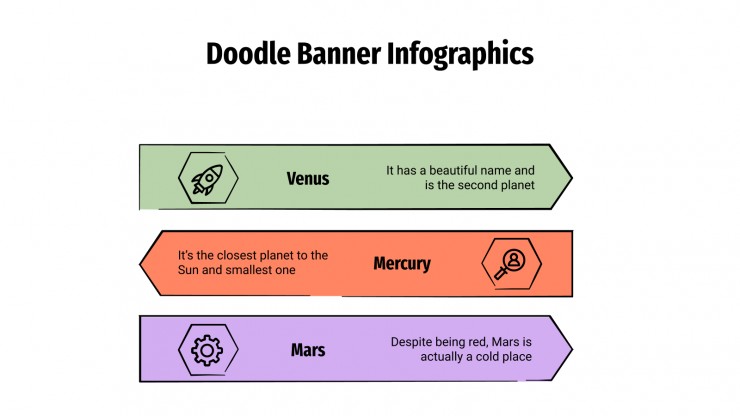 Plantilla de presentación Infografías de banners con doodles