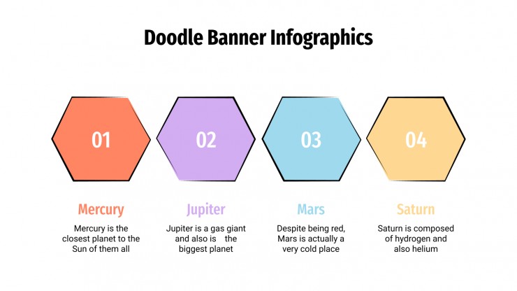 Plantilla de presentación Infografías de banners con doodles