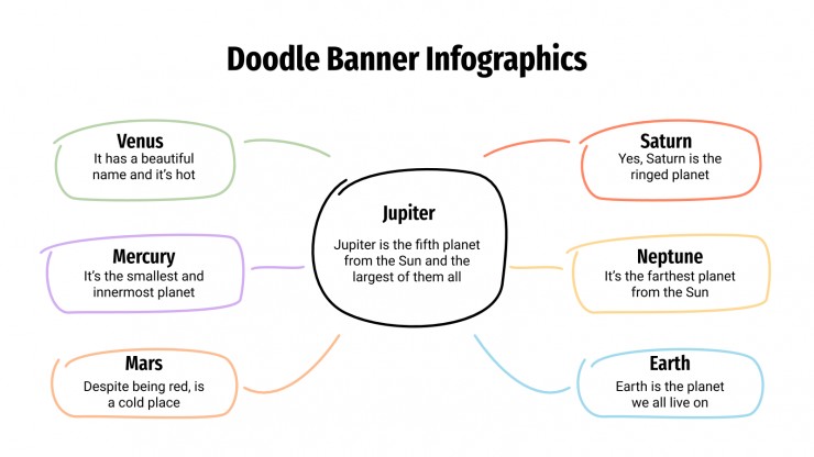 Plantilla de presentación Infografías de banners con doodles