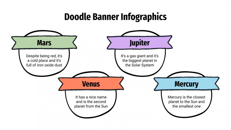 Plantilla de presentación Infografías de banners con doodles