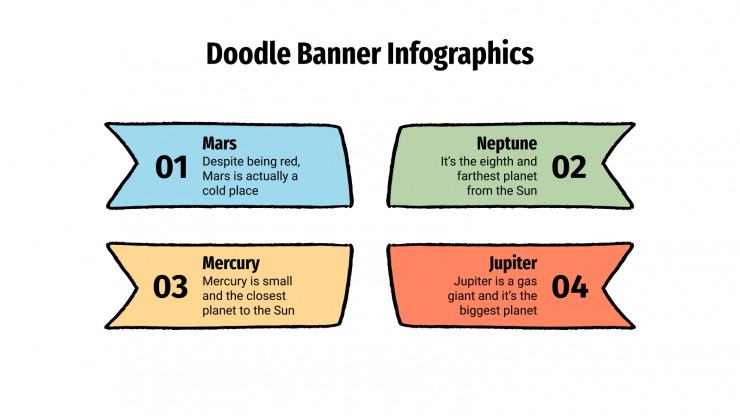 Plantilla de presentación Infografías de banners con doodles