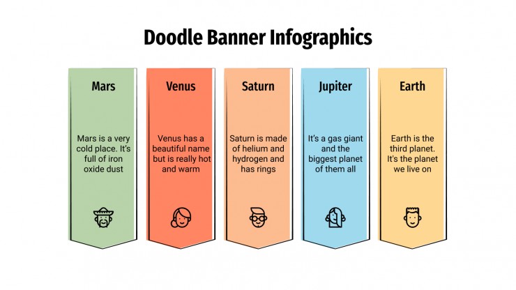 Plantilla de presentación Infografías de banners con doodles