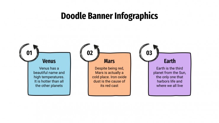 Plantilla de presentación Infografías de banners con doodles