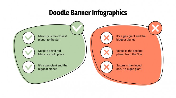 Plantilla de presentación Infografías de banners con doodles
