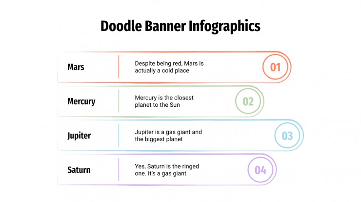 Plantilla de presentación Infografías de banners con doodles