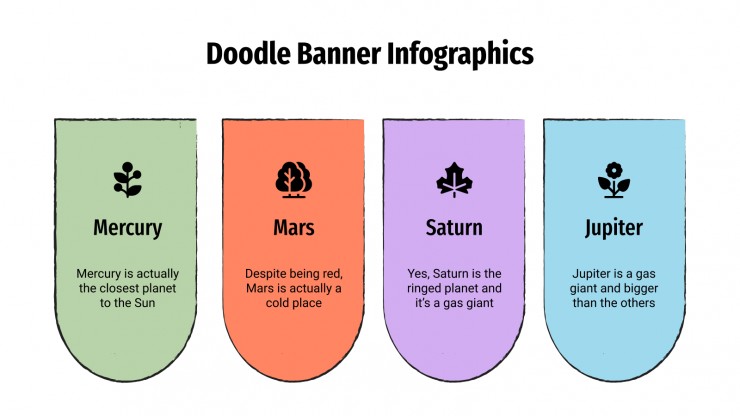 Plantilla de presentación Infografías de banners con doodles