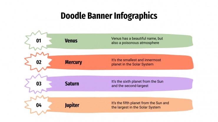 Plantilla de presentación Infografías de banners con doodles