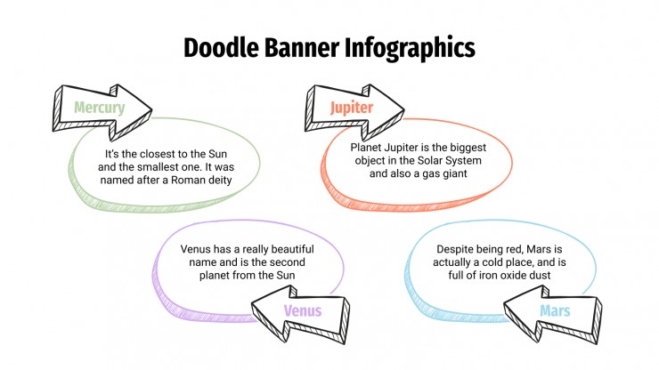 Plantilla de presentación Infografías de banners con doodles