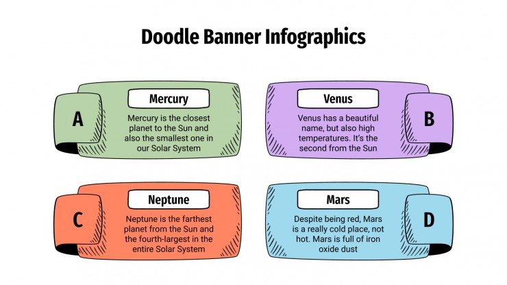 Plantilla de presentación Infografías de banners con doodles