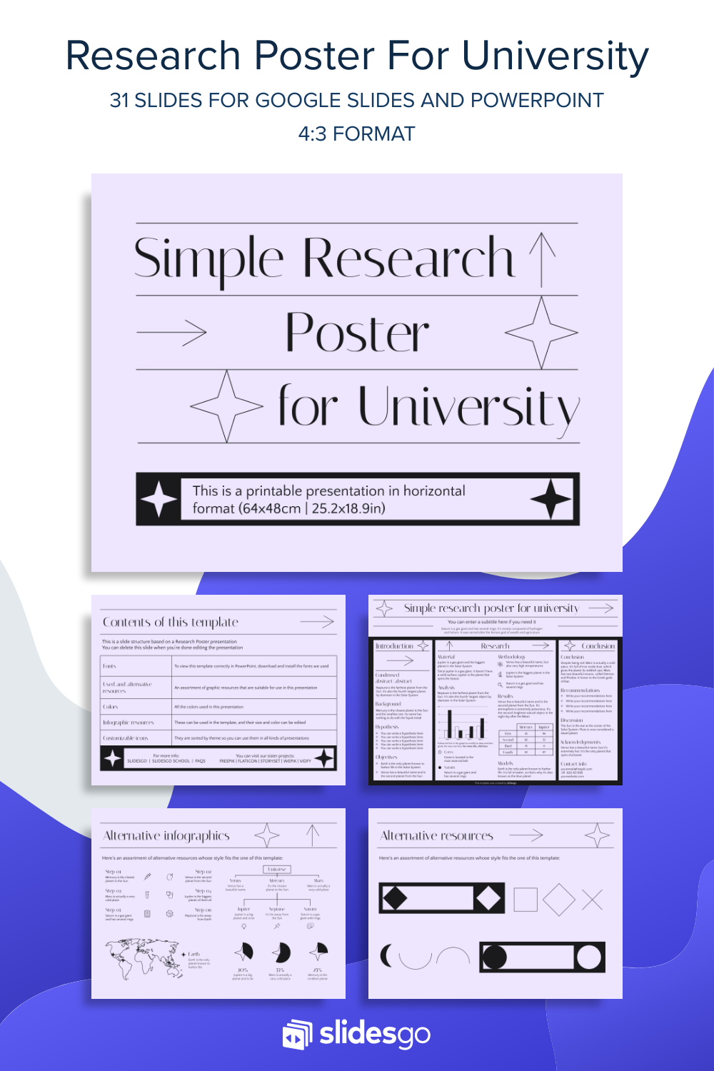 Simple Research Poster for University Google Slides & PPT