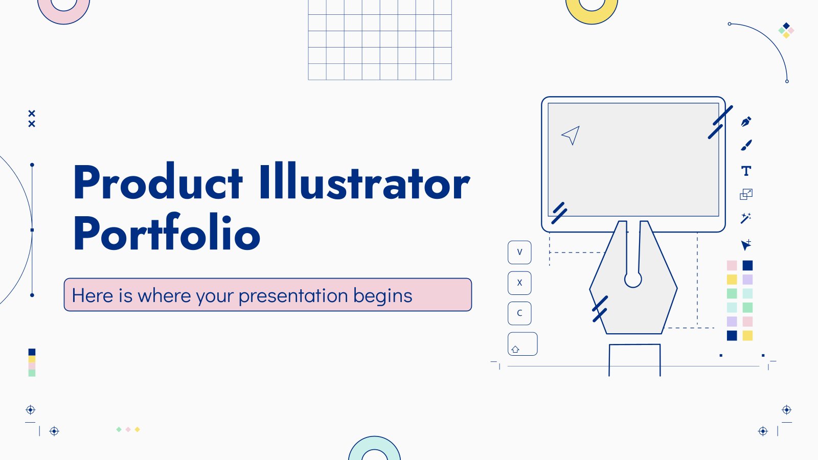 Product Illustrator Portfolio presentation template 