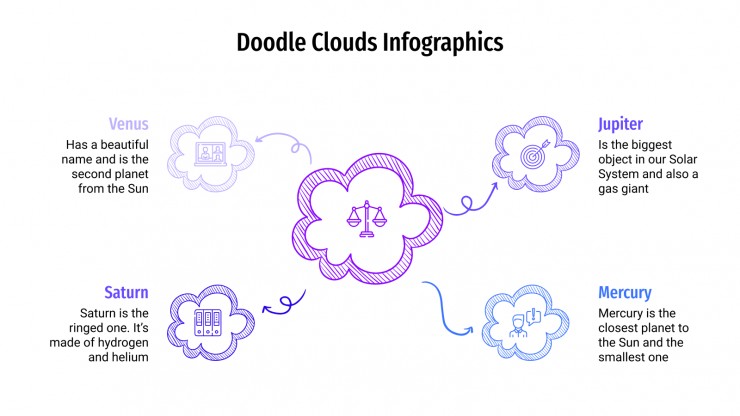 Doodle Clouds infographics presentation template