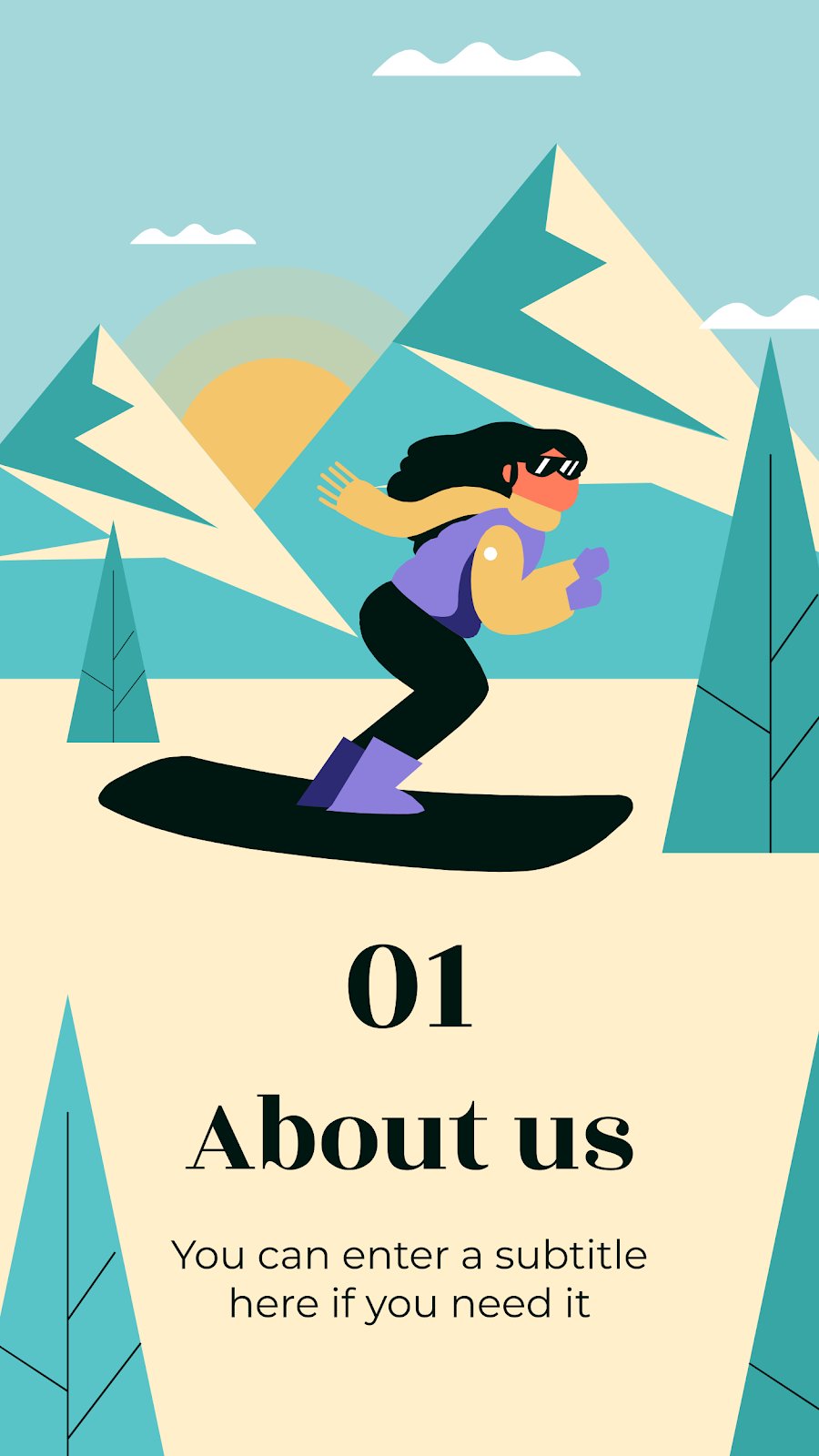 Let's Go Snowboarding IG Stories Google Slides & PPT