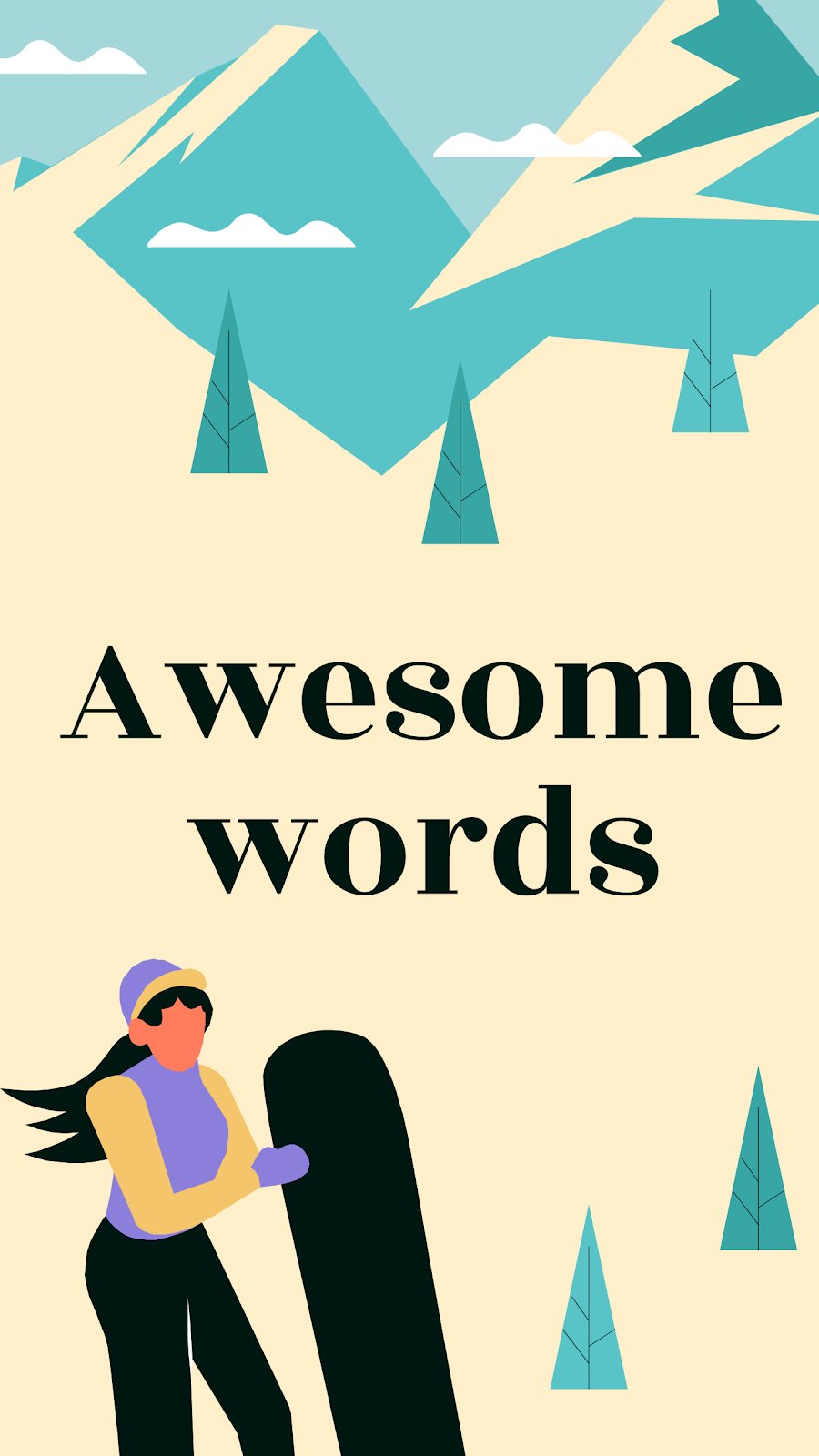 Let's Go Snowboarding IG Stories Google Slides & PPT