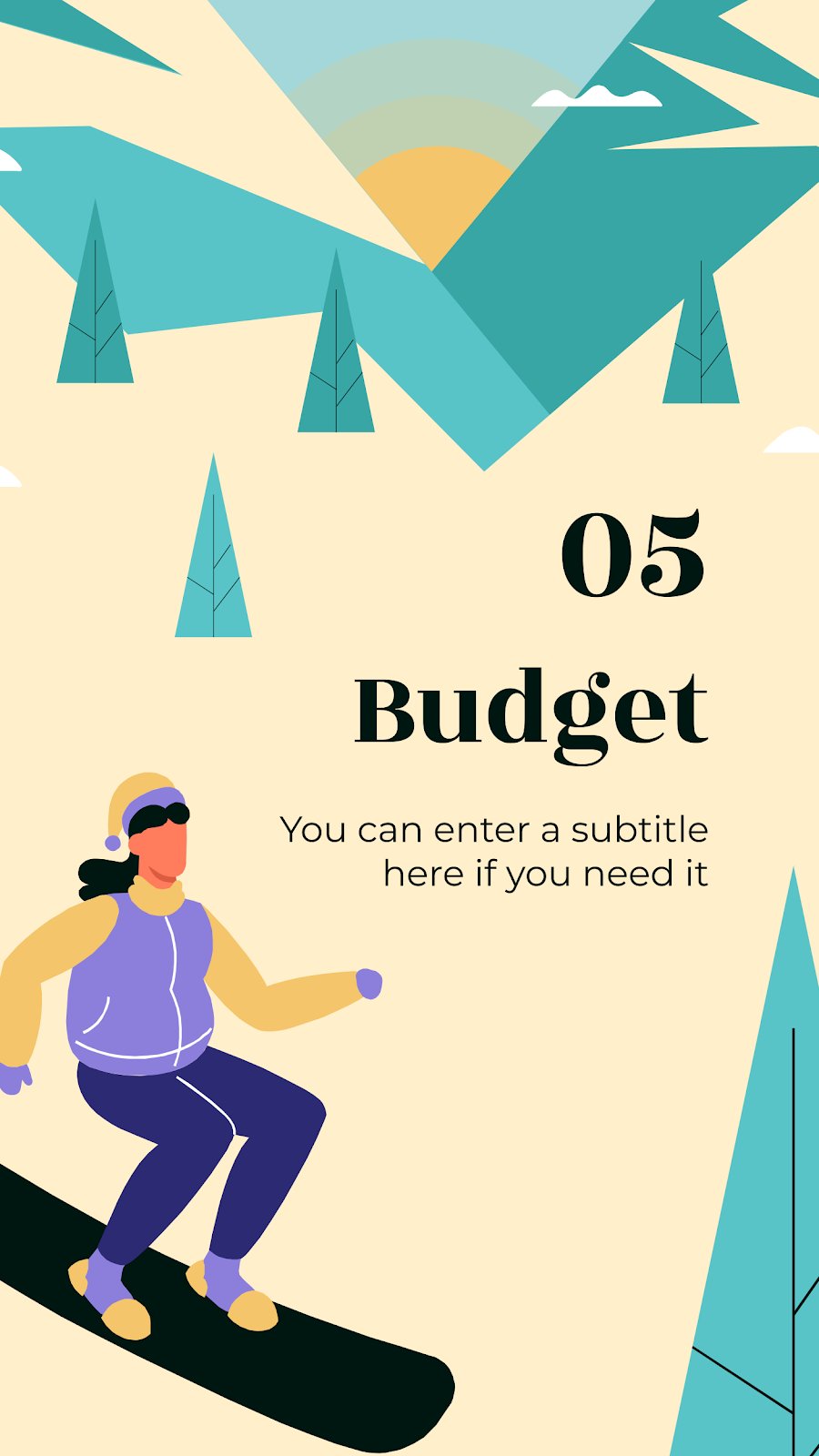 Let's Go Snowboarding IG Stories Google Slides & PPT