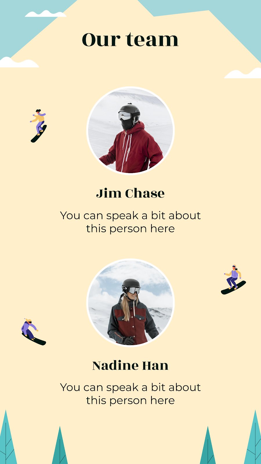 Let's Go Snowboarding IG Stories Google Slides & PPT