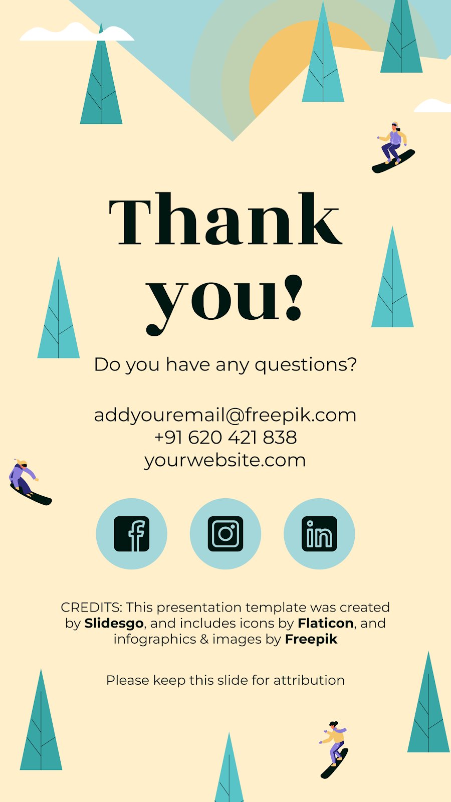 Let's Go Snowboarding IG Stories Google Slides & PPT