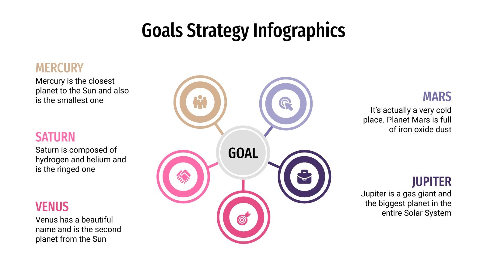 Goals Strategy Infographics for Google Slides and PowerPoint