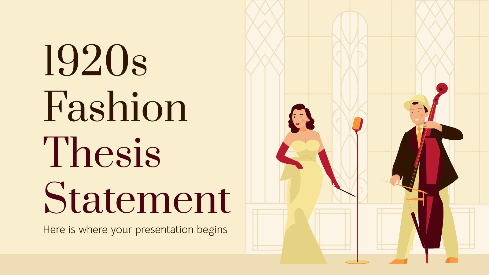 1920s Fashion Thesis Statement presentation template 