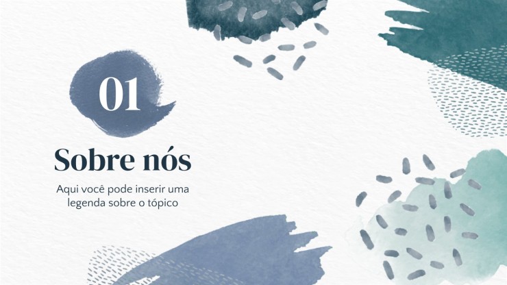 Thème de taches d'aquarelle bleues pour le marketing Modèles de présentation