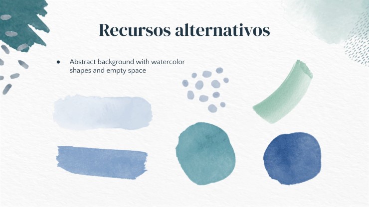 Blue Watercolor Stains Theme for Marketing presentation template 