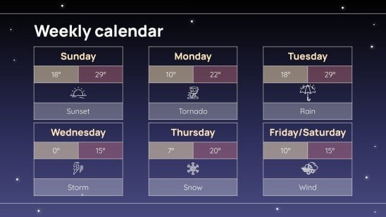 Calendar & Weather Personal Organizer | Google Slides & PPT