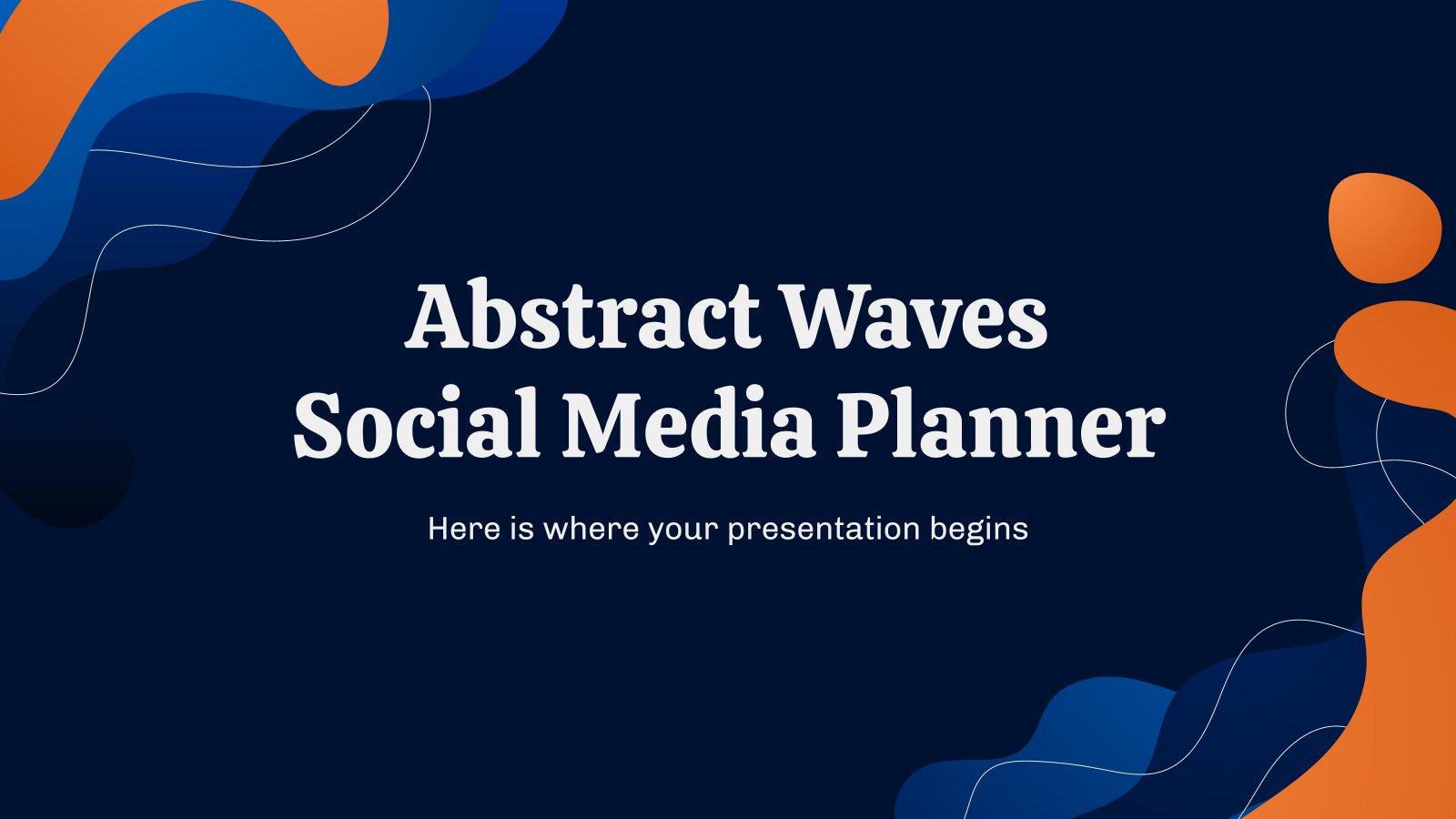 Abstract Waves Social Media Planner presentation template 