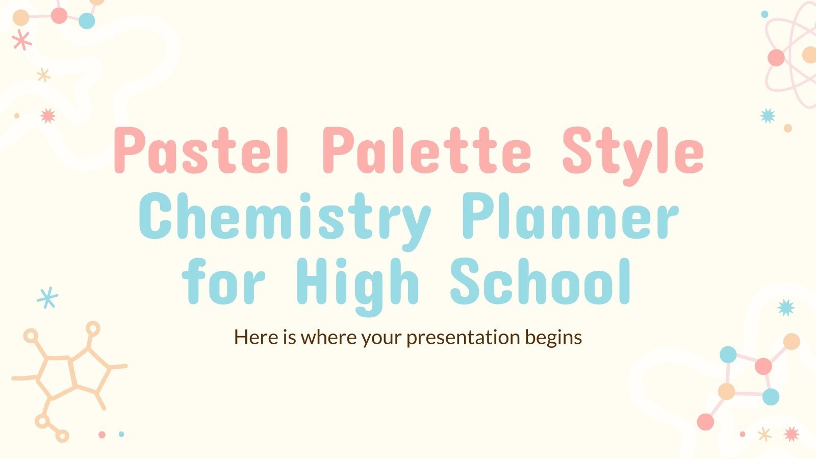Agenda pour le lycée avec des décorations de chimie Modèles de présentation