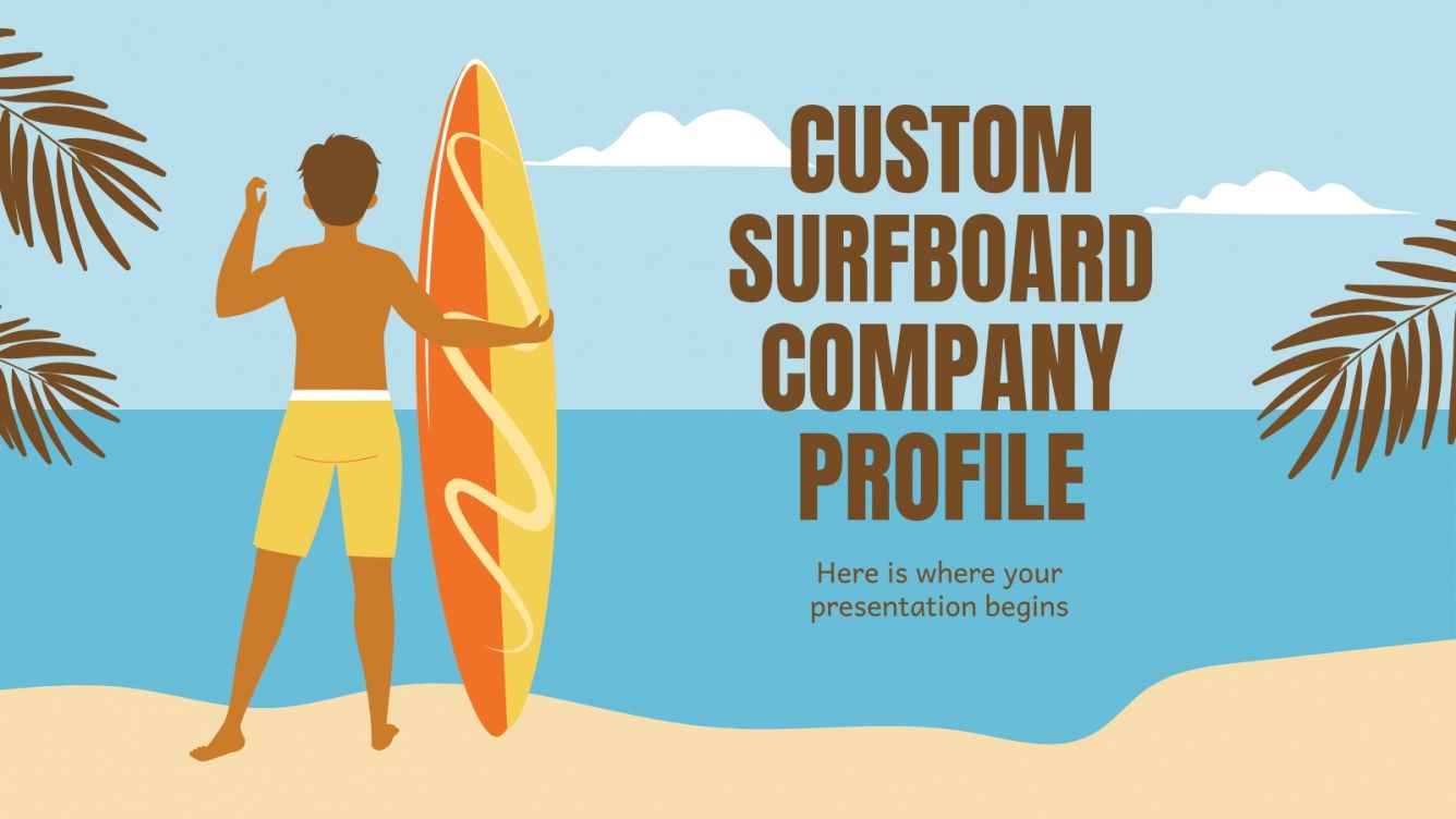 Custom Surfboard Company Profile Google Slides & PPT