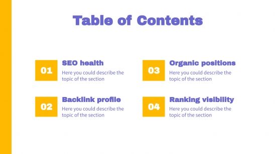 SEO Monthly Report presentation template 