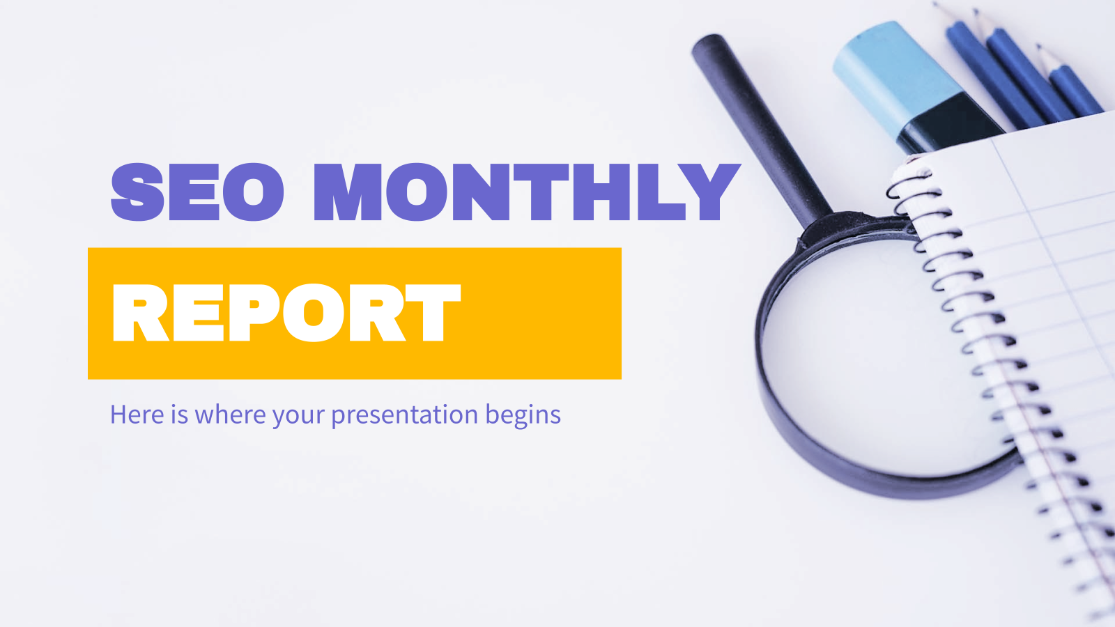 SEO Monthly Report presentation template 