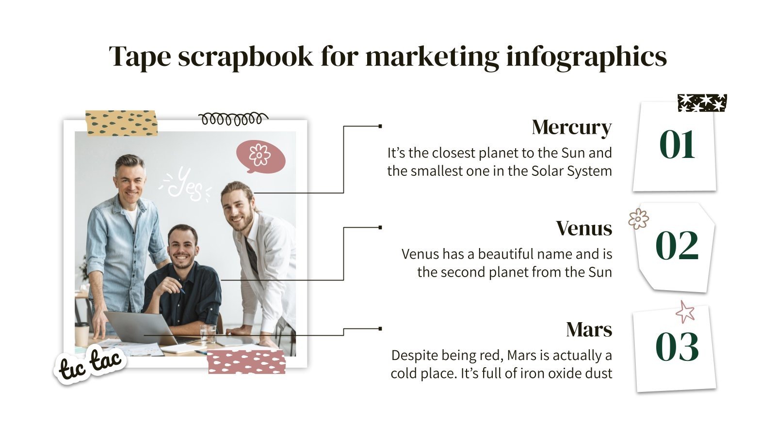 Tape Scrapbook for Marketing Infographics Google Slides & PPT
