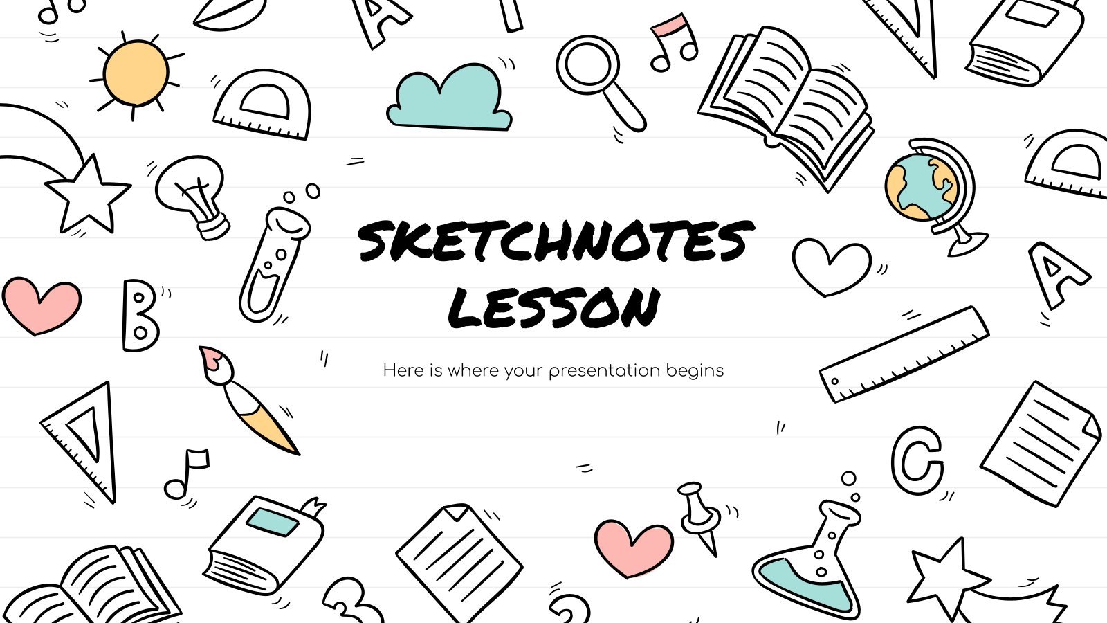 Sketchnotes-Lektion Präsentationsvorlage