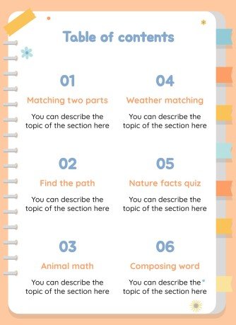 자연 활동 바인더 프레젠테이션 템플릿