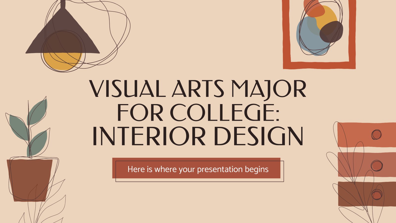 Visual Arts Major for College: Interior Design presentation template 