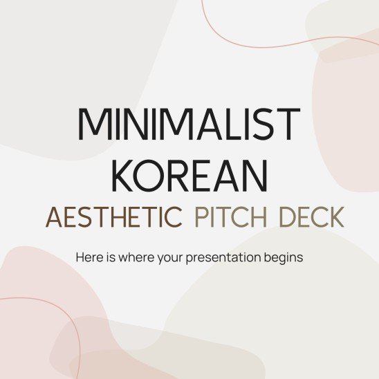 Modelo de apresentação Pitch deck minimalista com estética coreana