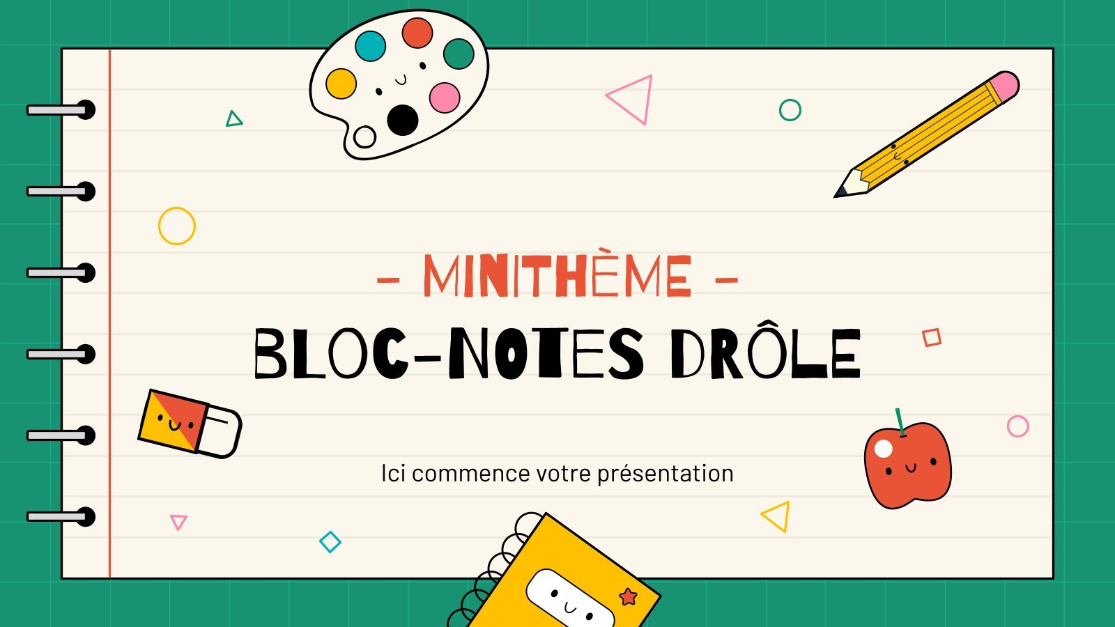 Funny Notepad Minitheme presentation template 