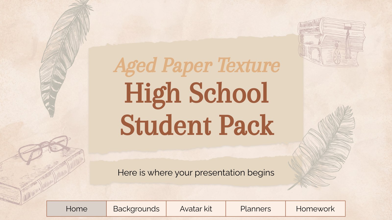 Pack pour les élèves du lycée avec une texture de papier vieillie Modèles de présentation