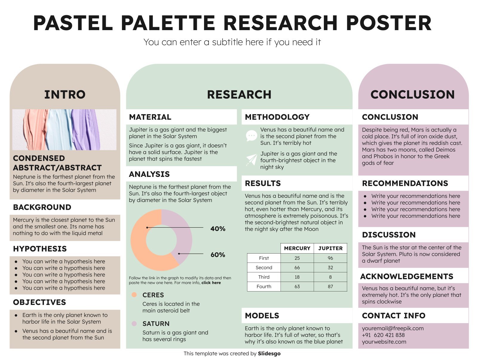 Pastel Palette Research Poster Google Slides & PowerPoint