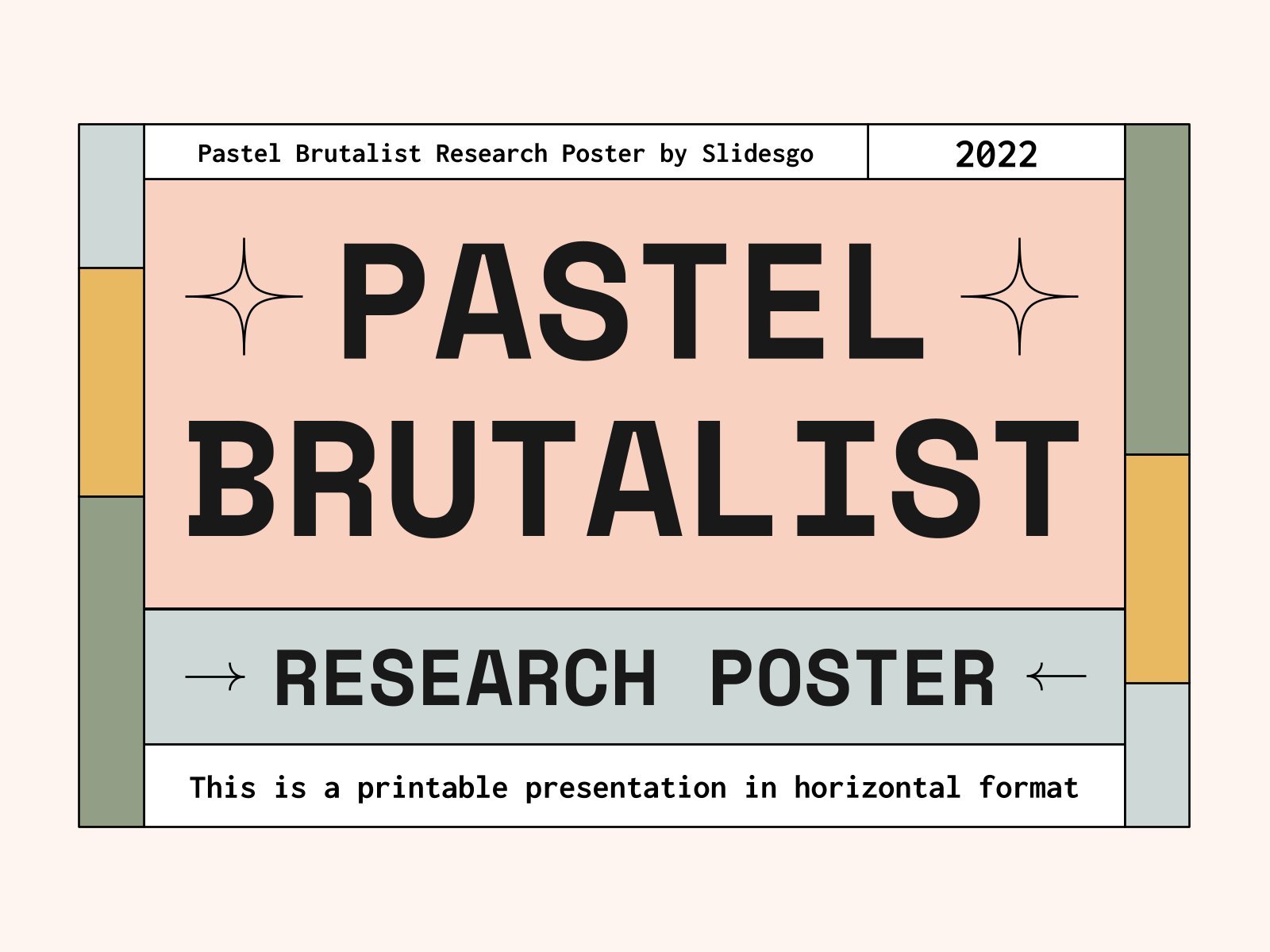 Poster scientifique aux couleurs pastel et au style brutaliste Modèles de présentation