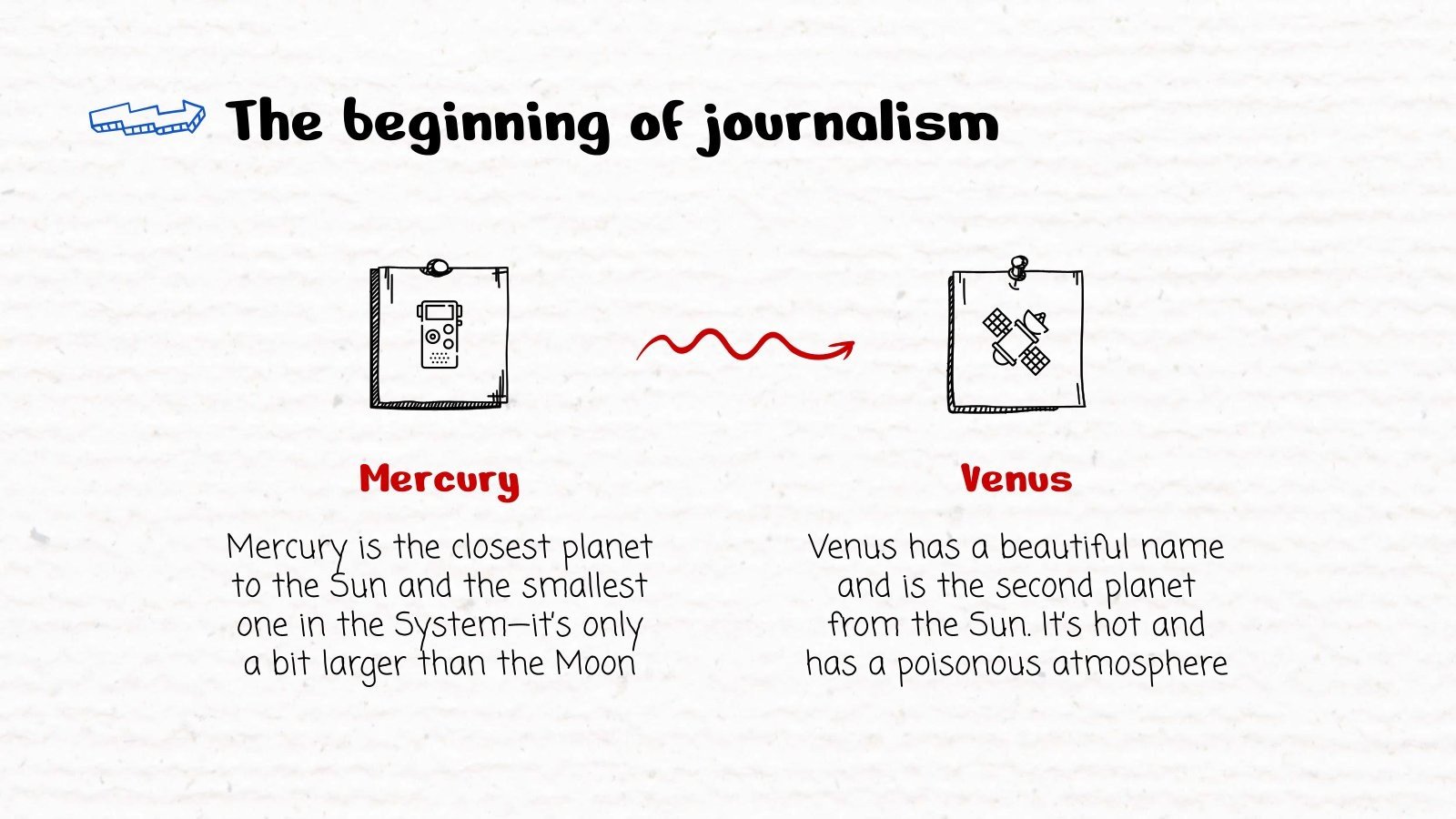 History of Journalism with Whiteboard Style Google Slides