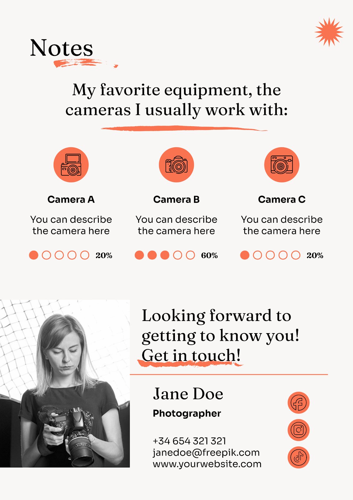 Photojournalist Printable Portfolio Google Slides & PPT