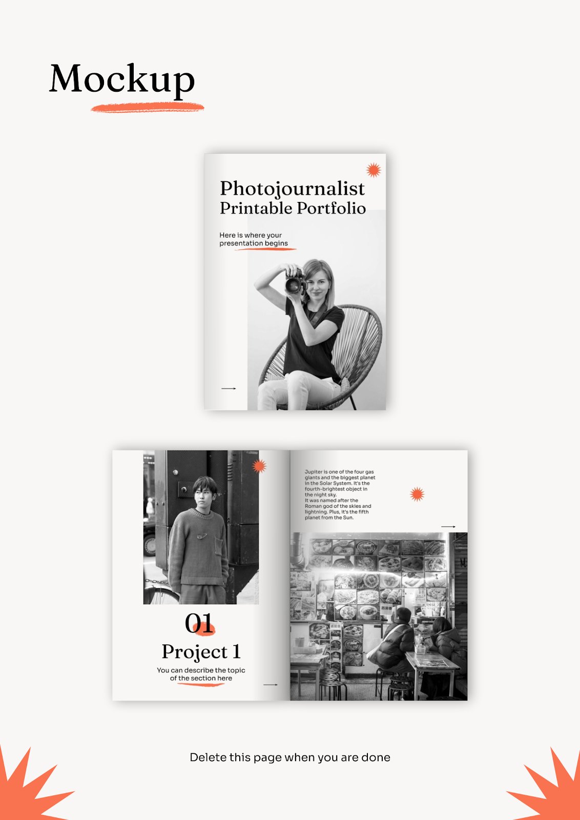 Photojournalist Printable Portfolio Google Slides & PPT