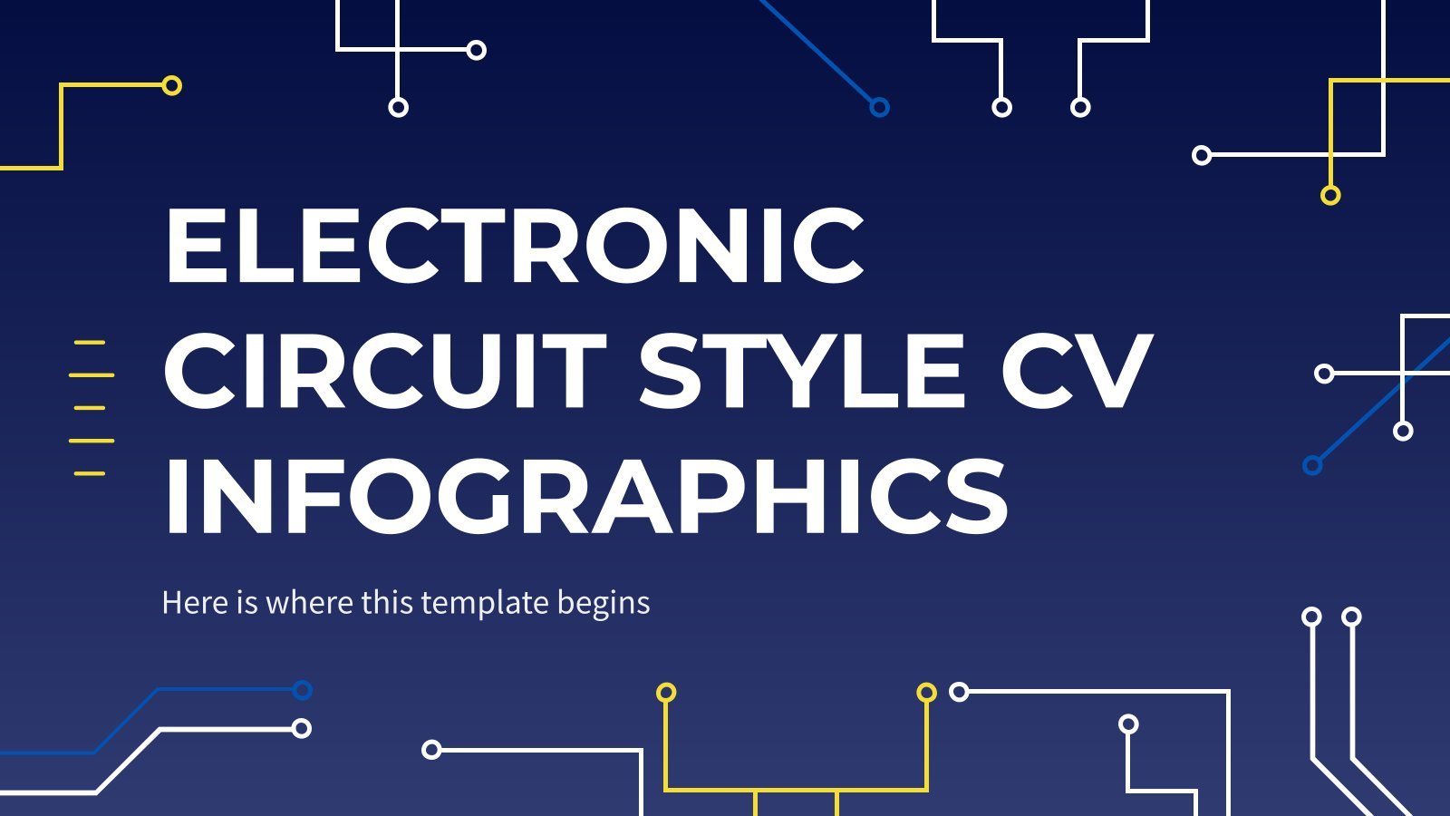 Modelo de apresentação Infográficos CV estilo circuito eletrônico