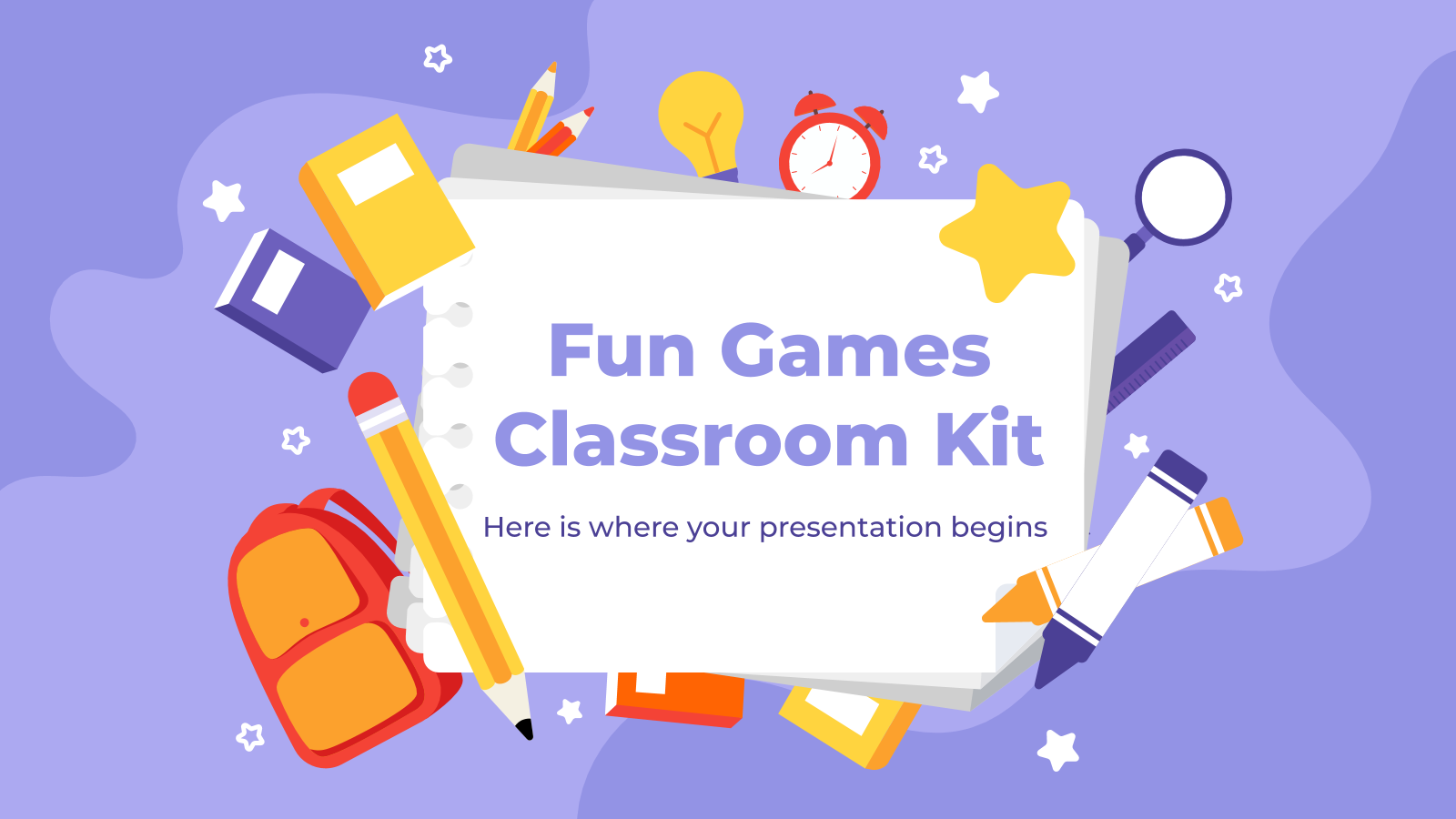 Plantilla de presentación Kit de juegos divertidos para el aula