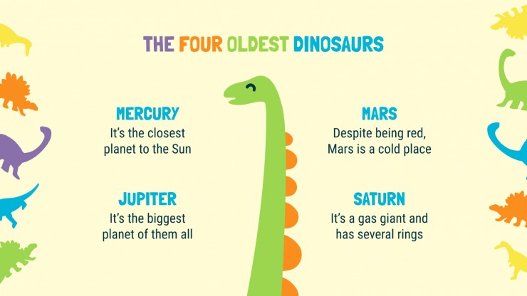 Modelo de apresentação Desenhos de dinossaurios