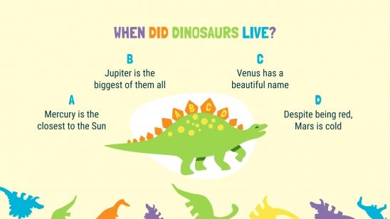 Modelo de apresentação Desenhos de dinossaurios