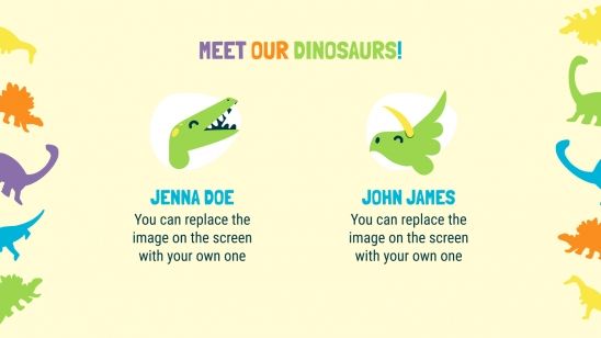 Modelo de apresentação Desenhos de dinossaurios