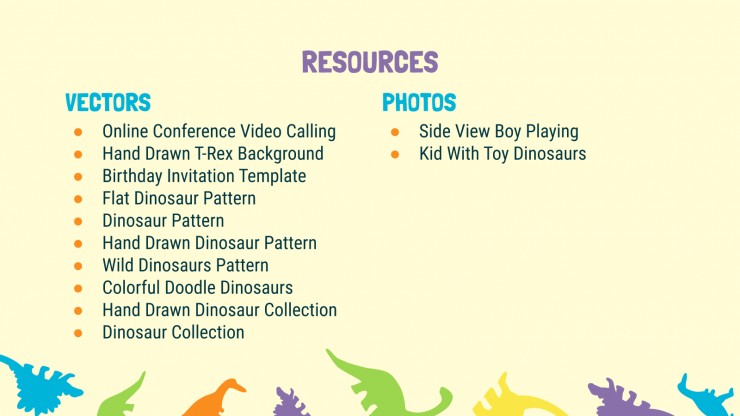 Modelo de apresentação Desenhos de dinossaurios
